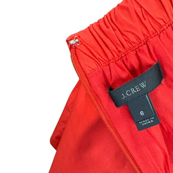 J. CREW Womens Sz 6 Strapless Cross Front Top Fiery Sunset Red - Picture 2 of 5